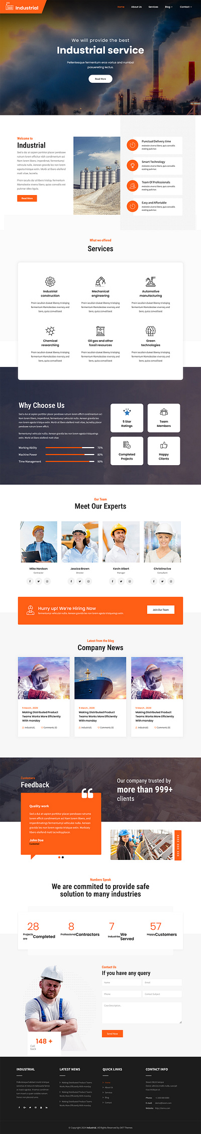 SKT Industrial Lite - Free Industrial WordPress Theme industrial theme theme design website website builder wordpress wordpress design wordpress development wordpress template wordpress theme