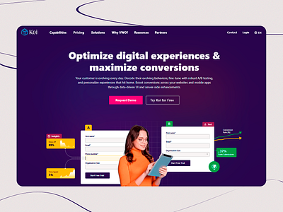 Koi - Coding Wesbite call to action copywriting data driven data analysis digital marketing form design landing page design lead generation persuasive design ui ui design ui elements ux ux design uxui visual design web design web ui web ux website