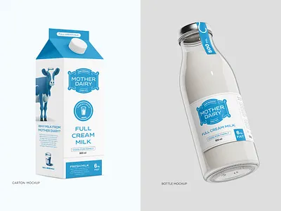 Mother Diary Packaging Concept animation branding cheese branding cow design design inspiration diary branding flat design fresh design illustration india branding india startup inspiration logo milk milk brand ui