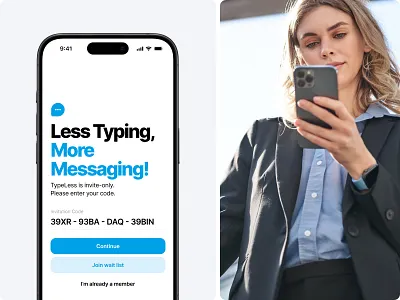 Welcome screen. Identity Design for TypeLess AI Messenger app adjust your message ai ai messenger al generated message app store branding chat community identity design less typing message messenger messenger app mobile app mobile design mobile ui mobile ui design typeless typing ui