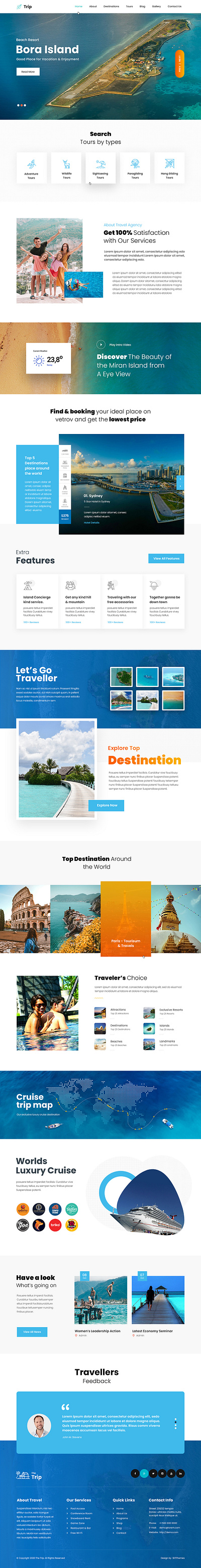 The Trip - Travel WordPress Template design template theme design travel trip website builder wordpress wordpress design wordpress development wordpress template wordpress theme