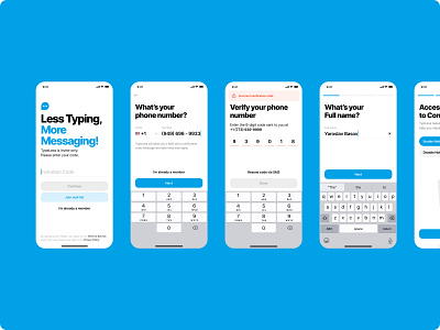 Sign up flow. Create an account. TypeLess AI Messenger app ai chat ai messenger ai mobile app al generated message app store branding chats chatting create an account less typing message messenger messenger app mobile design mobile ui sign up flow typeless typing ui verify phone number