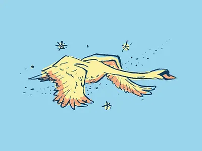 Deneb_the swan_color beer design editorial illustration kidboook label procreate