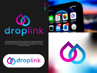 droplink logo design branding company logo creative logo design drop vector droplink droplink logo graphic design illustration illustrator logo logo design vector vector logo