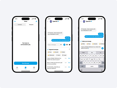 AI Chatbot on Mobile Devices. Chat screeens TypeLess AI Messenge ai chat ai chatbot ai chatbot on mobile devices ai messenger ai mobile app al generated message app store branding chat screeens chats chatting message messenger messenger app mobile app mobile design mobile ui typeless typing ui