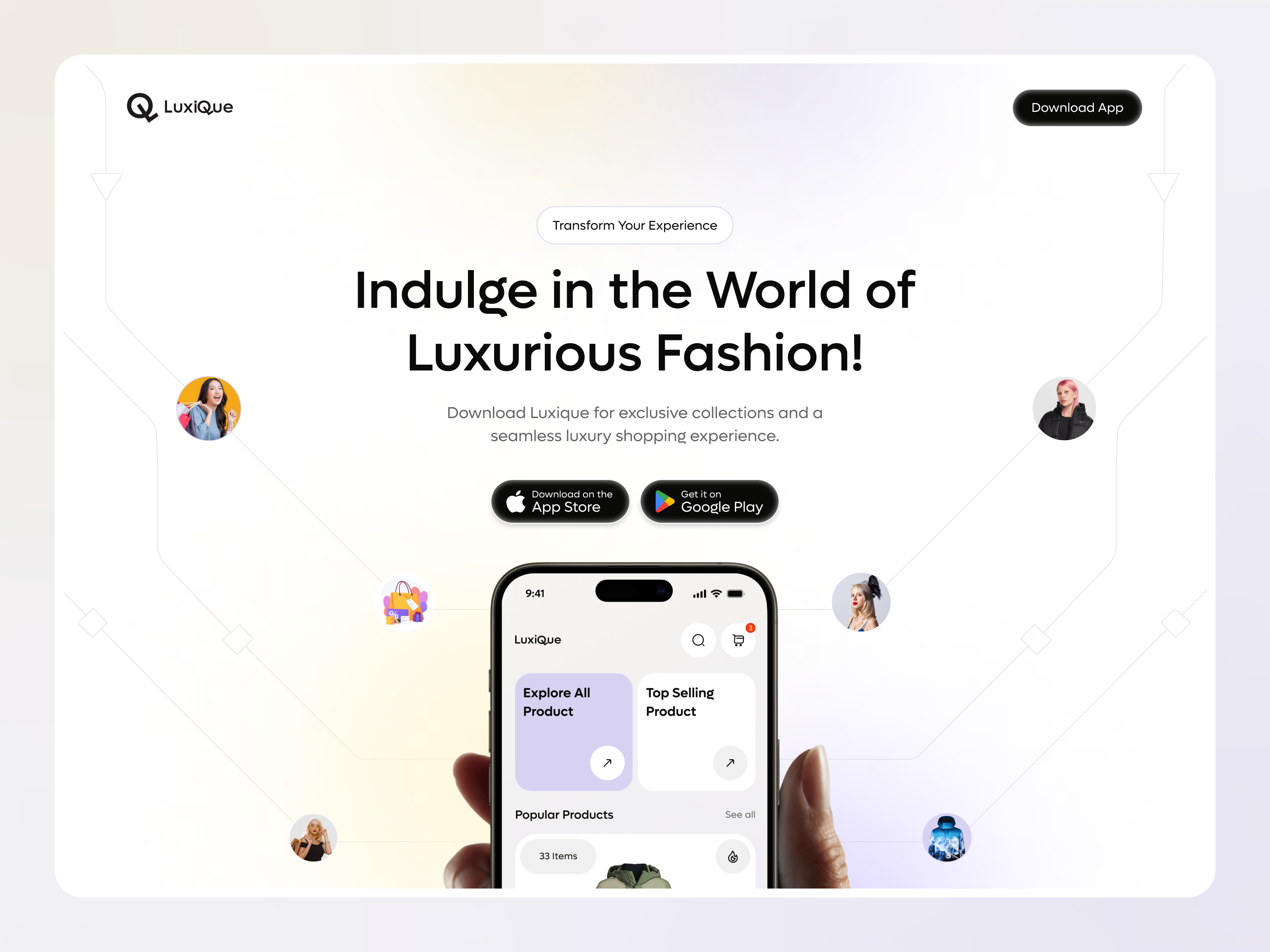 Example of E-commerce App Landing Page