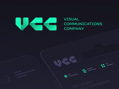 VCC Unused Logo Concept - V6 branding electronics factory gradient identity industrial lamp led lepisov lettering lighting logo packaging plant production saas tech type typography web3