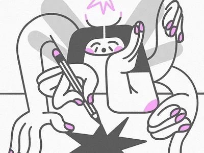 All free hands - in drawing! character design digital art graphic design illustration illustrator line art poster art procreate