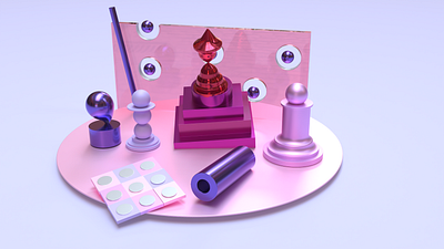 Elementary Chess 3d 3dillustration 3dmodeling 3drender animation blender chess cinema4d minimal motion graphics pastels womp