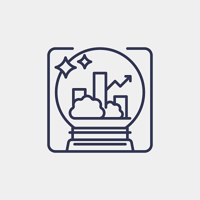 Predictive Analytics icon chart crystal ball design finance graphic design icon illustration logo vector