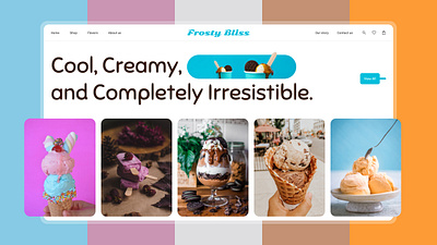 Frosty Bliss - Fantabulas Ice cream shop animation colors design graphic design icecream landingpage typography ui