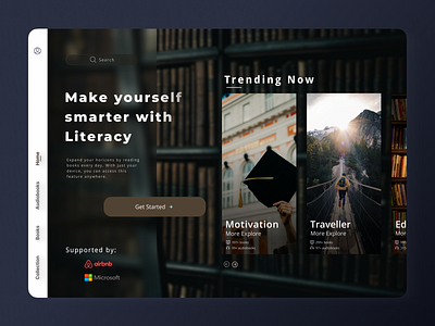 Book reading website app book graphic design landingpage shots ui ux web
