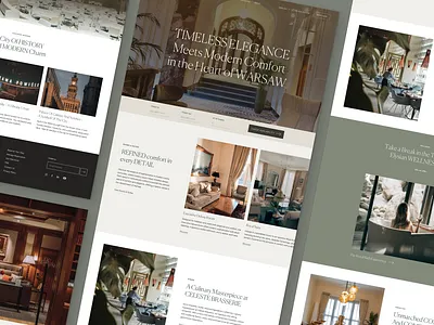 Hotel Website Concept booking branding clean green hotel landing page luxury minimal modern olive timeless uidesign warsaw warszawa website