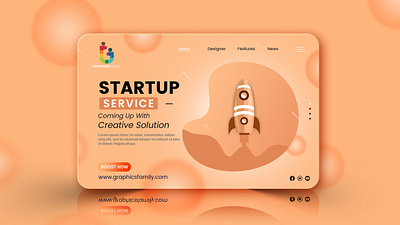 Modern Landing Page Design Template Designed In Illustrator branding graphic design motion graphics