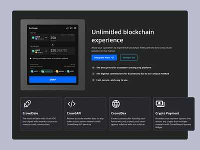 Crypto swap exchange widget app crypto dapp design exchange landingpage ui ux wallet web