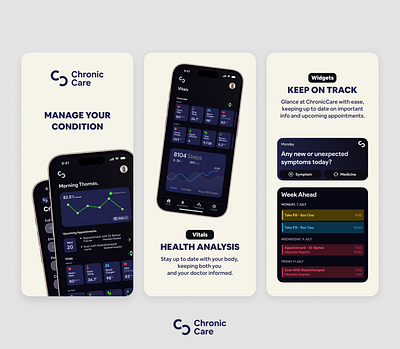 Chronic Care App Store app appstore branding health ios screenshot ui visual