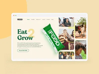 E2G FOOD Website — Empowering nutrition with microalgae bars alga app bars branding design graphic design green hero ui ux web design yellow