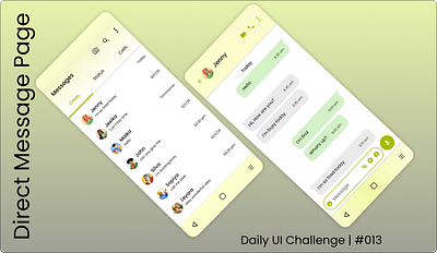 Direct Message Page| UI Design | Daily UI | #013 cleanui dailydesignchallenge dailyui designchallenge directmessage dribbble figmadesign messagingapp minimalistdesign mobiledesign modernui responsivedesign uidesign uiux uxdesign webdesign