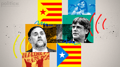 The pro-independence parties in Catalonia article editorial illustration graphic design newsletter politics spain