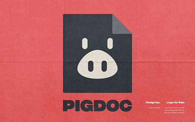 PigDoc Logo branding design doc logo document logo dual meaning logo file logo graphic design logo logo design logo for sale modern logo paper pig doc pig doc logo pig file pig file logo pig logo sailcupdesign simple logo ui