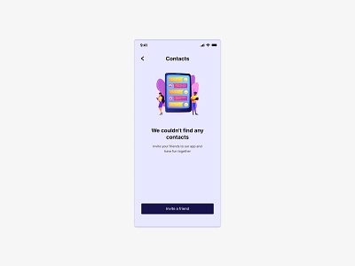 A screen to invite your contacts to an app app design figma graphic design ui ux