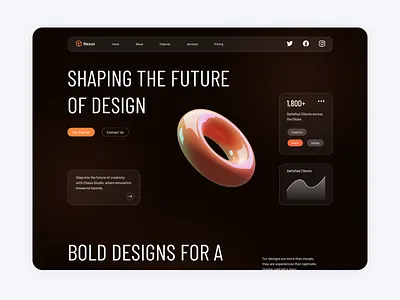 Nexux– A Dark UI Vision creativeagency creativeux darkmode designdaily digitaldesign dribbble dribbbleshots figma landingpage productdesign ui uiuxdesign uxcommunity uxdesign webdesign websiteconcept websitedesign webui webux