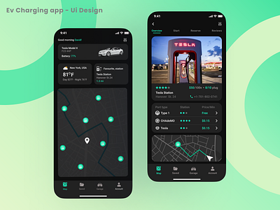 EV Charging App - Ui Design ev charging app ev charging app ui design ev charging mobile app ev charging station ev charging station finder intuitive app design modern app design