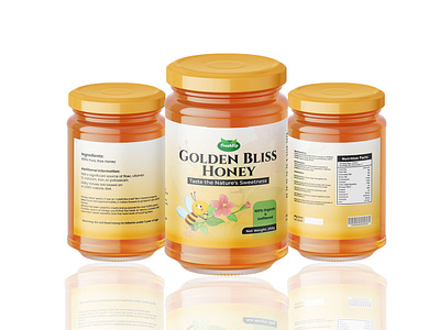 Golden Bliss Honey Jar Label Design graphic design sticker