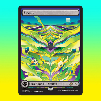 Strange Lands - Swamp Magic the Gathering art direction card game cards color colour d and d dungeons and dragons fantasy fun graphic illustration land landscape magic the gathering mtg psychedelic retro swamp vector wizards of the coast