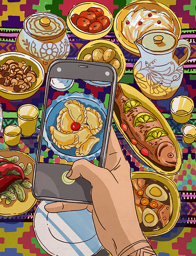 The illustration for book "How to catch a breakfast" digital editorial illustration