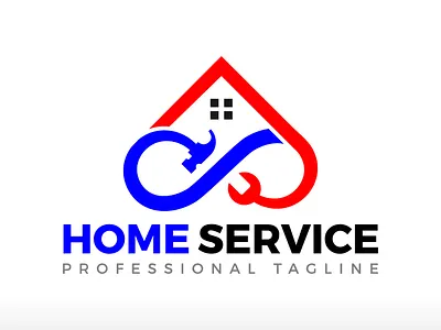 Home service logo infinity handyman logo home repair logo architecture