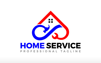 Home service logo infinity handyman logo home repair logo architecture