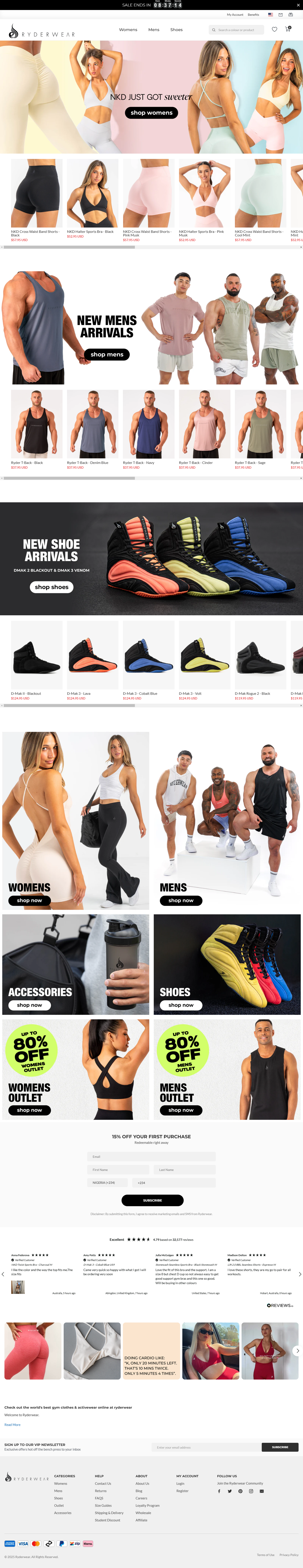 RYDERWEAR branding marketing optimization seo shopify shopify design website design