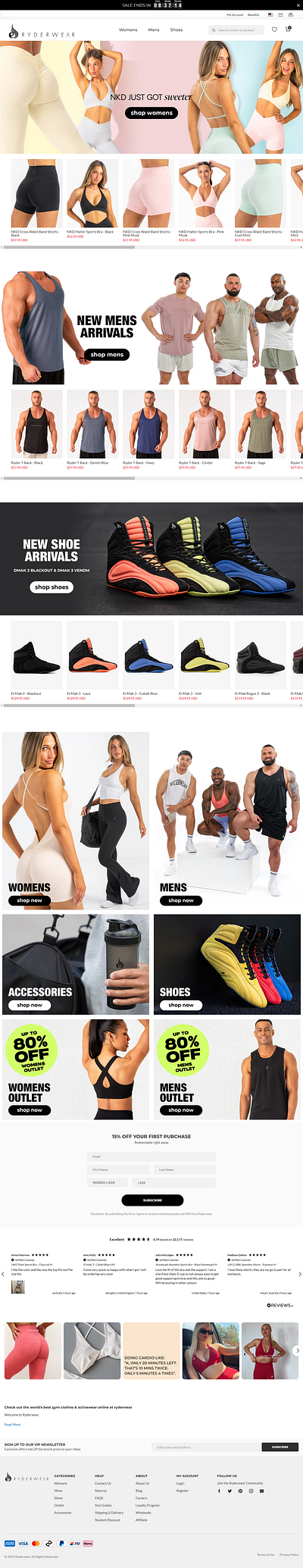 RYDERWEAR branding marketing optimization seo shopify shopify design website design