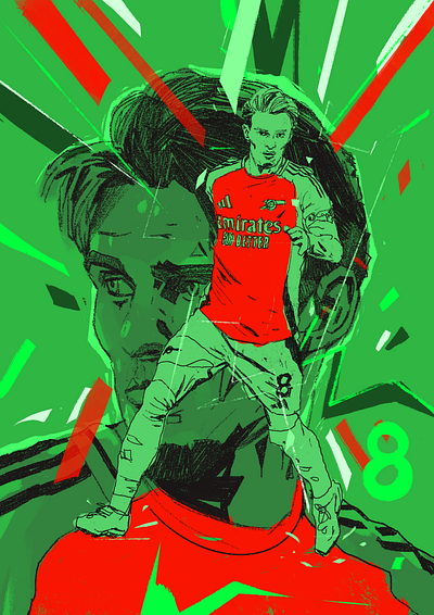 Martin Odegard arsenal character football football illustration footballer illustrated football illustrated soccer illustration illustrator odegard people portrait portrait illustration procreate soccer soccer illustration