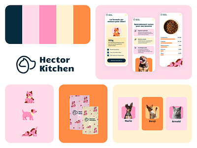 Dog Food Rebrand animal application branding dog food pink ui ux