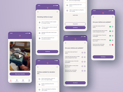 Clothes donation app - Concept app donation app mobile app mobile ui mobile ux onboarding product design ui ux