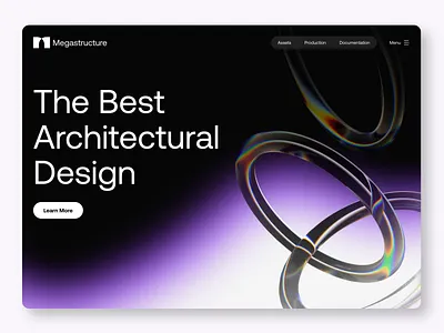 Megastructure | Website UI agency landing page agency website ai artificial intelligence colorful website design design agency design pattern fancy website futuristc glashh effect hero design hero section minimal futuriistic product design ui ux website design