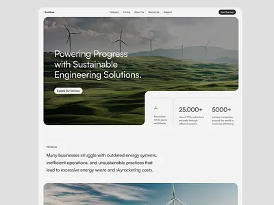 Solar Company Website UIUX Design clean design energy energy solar engineering figma design hero section landing page minimal minimalist website modern power solution ui ui design ux uxui webdesign website website concept website design