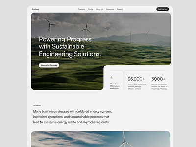 Solar Company Website UIUX Design clean design energy energy solar engineering figma design hero section landing page minimal minimalist website modern power solution ui ui design ux uxui webdesign website website concept website design