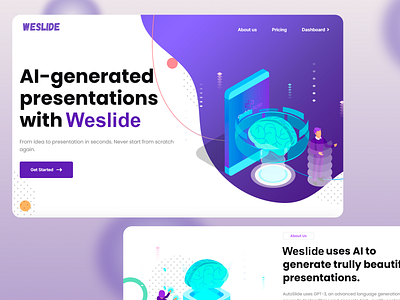 WESLIDE - Presentation Builder ai powered ai presentation builder design homepage interface design landing page landing page design layout presentation builder ui design user interface ux ux design ux pattern uxui web design web ui web ux website website design