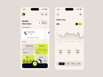 Health and Fitness Tracking App UI app design figma design fitness app health tracker app ui ui design wellness app