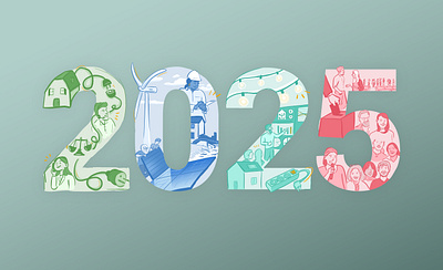 2025 - New year illustration 2025 coop cooperative enercoop energy green illustration vote