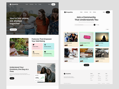 Empathia - Mental Health Website community depression health healthylifestyle medical care mental mental health mental health website mindfullness psychology website psycology saas selfcare stress therapy uiux web webdesign wellness