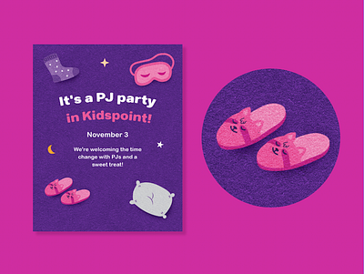 Kids PJ Party Flyer graphic design