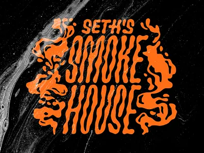 Seth's Smokehouse logo design lettering logo script type typography