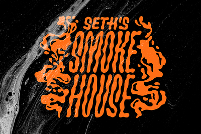 Seth's Smokehouse logo design lettering logo script type typography