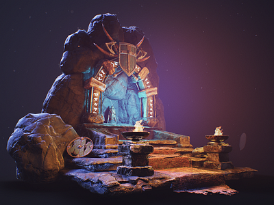 3D model. Altar 3d 3d animation 3d art 3d blender 3d model 3d modelling blender game art marmoset motion props sp