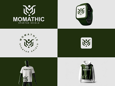 MoMathic Spartan Shield 'M' Letter Branding Design branding creative industries logo logo designs logos minimalist logo modern logo modern style safety logo security logo spartan shield logo vector