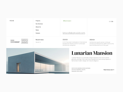 Minimalist Architecture Website Concept 2025 architecture concept design figma hero minimalist modern section ui website white